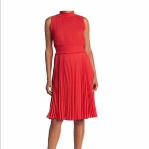 Nanette Lepore Pleated Sleeveless Blouson Midi Dress. Size 4.